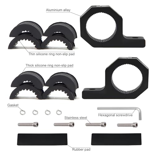 2 PCS Roll Bar Mount Brackets, 1.5" 1.75" 2" LED Light Bar Tube Clamp, Heavy Duty Aluminum Bull Bar Holder for UTV ATV SXS 4x4 Off-Road Truck Roof Rack, Black - size: 2PCS 1.38"-1.97" Clamp Kit