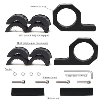 2 PCS Roll Bar Mount Brackets, 1.5" 1.75" 2" LED Light Bar Tube Clamp, Heavy Duty Aluminum Bull Bar Holder for UTV ATV SXS 4x4 Off-Road Truck Roof Rack, Black - size: 2PCS 1.38"-1.97" Clamp Kit
