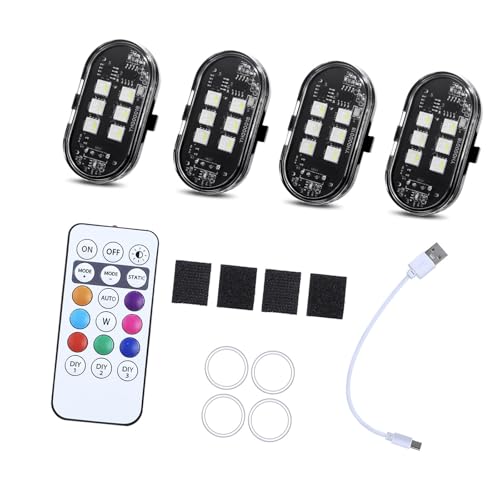 2/4 / 6 / 8pcs LED Warning Lights for Motorcycle Car Shockproof Design Light - color: 4 lights