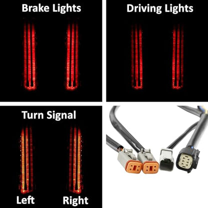 HR3 Run/Brake/Turn LED Light for Rear Fender Fascia Fit for 2014-2024 Harley Touring Road King FLHR Road Glide FLTRX Street Glide FLHX Ultra Limited FLHTK Electra Glide Standard (Smoke Lens)