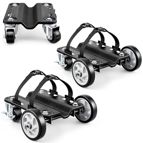 KEDSUM 1700LBS Heavy Duty Snowmobile Dolly with 5" Casters, Versatile Terrain Snowmobile Ski Dolly Set for Motorized Use, Speed Below 5MPH, Straps with Buckle Firmly Attaching on Skis - size: Large Wheels