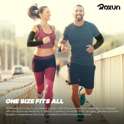 ROXUN Arm Sleeves, Cooling UV Sun Protection Sports Compression for Men/Women - color: 2 Pairs - Purple+pink