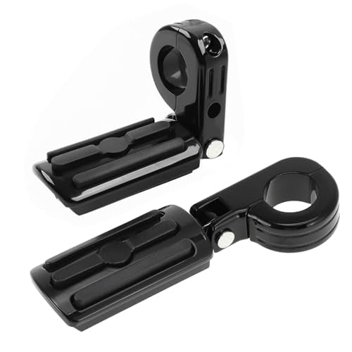 1.25" Adjustable Highway Pegs, Foot Pedal Bracket Clamp for Harley Touring Street Glide Road Glide Softail Dyna Sportster Honda Kawasaki Suzuki Yamaha Indian 1 1/4" Engine Guard, Black - color: B02-Black, size: Short