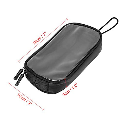 X AUTOHAUX Universal 7 Inch Magnetic Tank Bag Phone Holder Case Saddlebag Faux Leather Waterproof for Motorbike