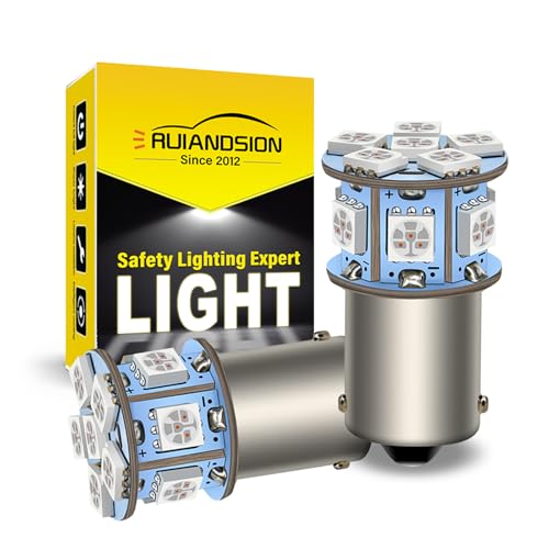 Ruiandsion 2pcs 6V 1156 BA15S 5050 12SMD Red LED Light Bulbs for Reverse lights Turn signal Tail Lights,Non-polarity - color: Red, size: 1156/BA15S