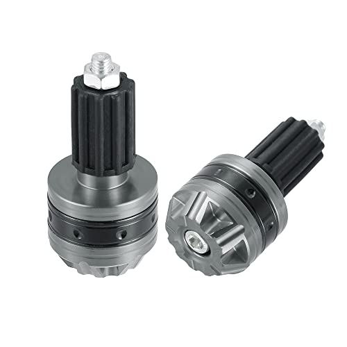 X AUTOHAUX 1 Pair Universal 18mm Handlebar End Caps Plug Bar End Aluminum Alloy for Motorcycle Titanium Tone - color: Titanium Tone