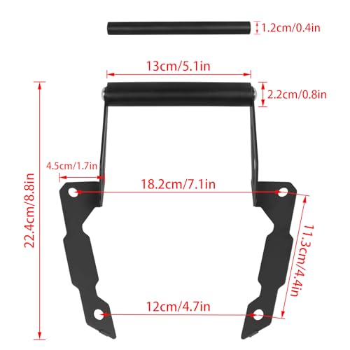 Motorcycle GPS Navigation Mount Bracket Phone Bar Holder Extension Replacement for Honda XL750 Transalp 750 2023-2025 Aluminum Motorbike Accessories 22mm 12mm Expansion Crossbar - size: 12mm and 22mm