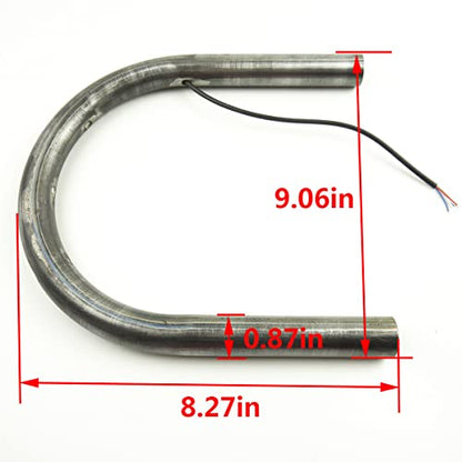 230mm 9.06 inch Width Retro Motorcycle Cafe Racer Seat Frame Hoop Brat Loop with LED Strip Brake Light Turn Singal Tail Light - size: 7/8 inch Tube/Flat Loop/Width 9.06 in