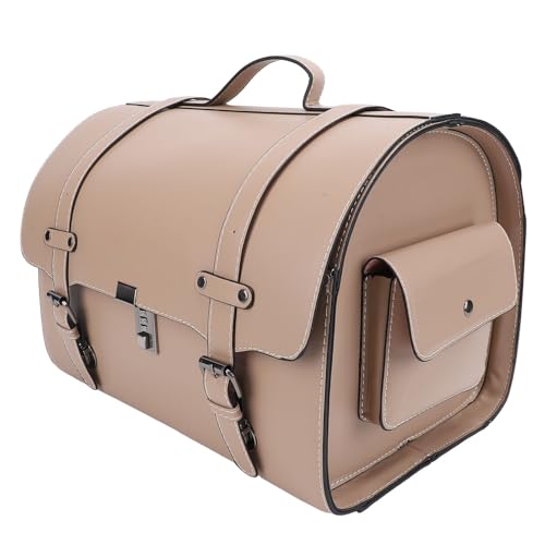 Motorcycle Luggage Bag with Quick Release Mount for Rear Racks, 29.5L Motorcycle Trunk Bag for Gear and Tools, Water defiance PU Leather Shell (Coffee) - size: Coffee