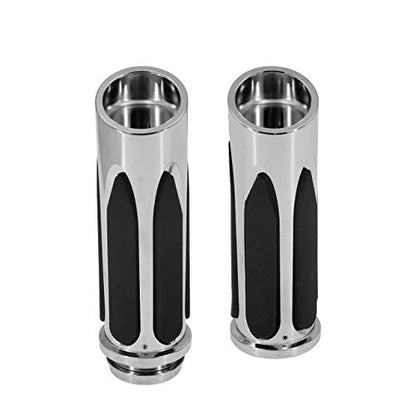 1" Electronic Throttle Defiance Handlebar Grips 25mm Hand Grips Fit for Harley Touring Street Glide Road King Road Glide Electra Glide - color: #5 Chrome