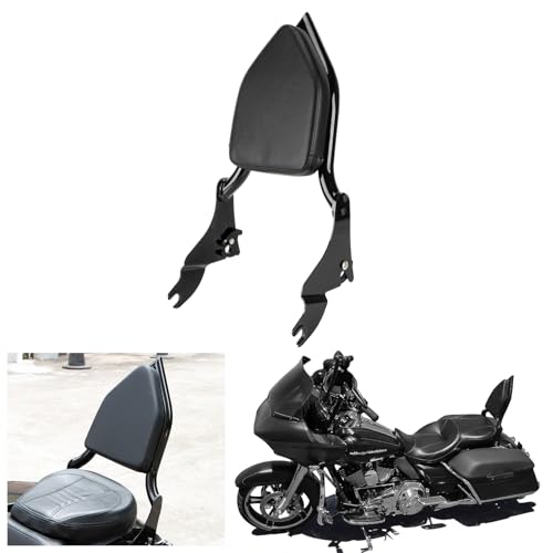 Sissy Bar, PSLER Motorcycle Detachable Backrest Passenger Purpose Seat Back Pad Cushion Adjustable Freely Removable for Touring Street Glide Electra Glide Road Glide Road King 2009-2025