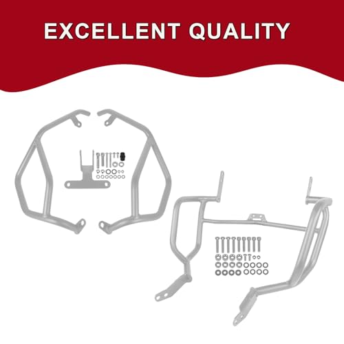 Highway Crash Bar Engine Guard Bumper Protector Replacement for Yamaha Tenere700 Tenere 700 2025 2026 Upper and Lower Motorcycle Steel Frame Falling Protector Bars (Upper and Lower) - size: Upper and Lower