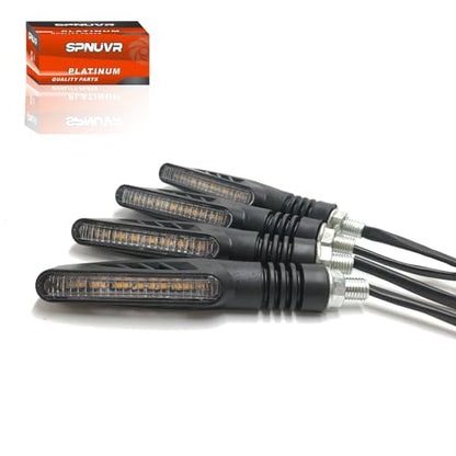 Universal 4PCS 12 leds Motorcycle signal light Amber Color Indicator Arrow Blinker Lamps Compatible with Kawasaki Honda Yamaha Suzuki