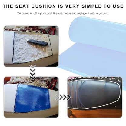Motorcycle Seat Gel Pad, Shock Absorption Mats Gel Seat Cushion Reduce Fatigue, Universal Comfortable Soft Cooling Fabric Pad for Motorbike Car Home Office Chair