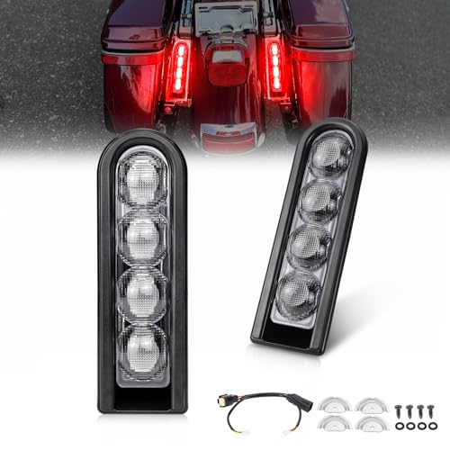 Motorcycle Rear Saddlebag Accent LED Light Insert Filler Support Compatible with Harley Touring Road King Ultra Limited Street Road Electra Glide 2014-2024 (Black) - color: Black