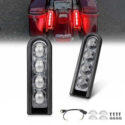Motorcycle Rear Saddlebag Accent LED Light Insert Filler Support Compatible with Harley Touring Road King Ultra Limited Street Road Electra Glide 2014-2024 (Black) - color: Black