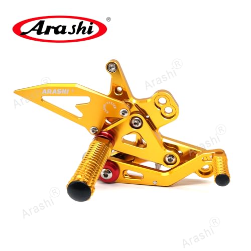 Arashi Version 2.0 Adjustable Rearsets for Honda CBR650R CB650R CBR650F 2019-2025, Gold - color: Gold, size: CBR650R CB650R CBR650F 2019-2025