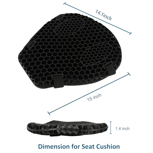 SUNPIE Motorcycle Seat Cushion Universal 3D Gel Honeycomb Motorcycle Seat Cover Breathable and Comfortable Large Seat Cushion Pad