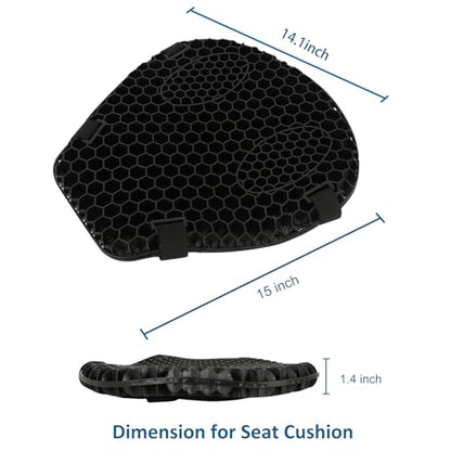 SUNPIE Motorcycle Seat Cushion Universal 3D Gel Honeycomb Motorcycle Seat Cover Breathable and Comfortable Large Seat Cushion Pad