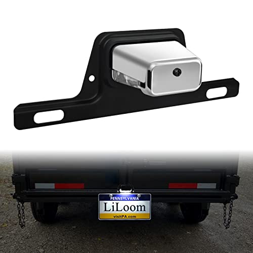 LED License Plate Frame with Light - Trailer License Plate Holder - Bracket Mount, DOT FMVSS 108, SAE L, Waterproof, 12V DC - Tag Lights for Trailer, Truck, RV, Boat, UTV, ATV - color: Silver, size: Large