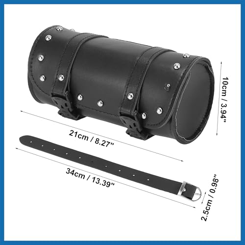 Universal Motorcycle Fork Handlebar Tool Bag Cycling Storage Pouch Bag Waterproof Faux Leather Black Item Replacement