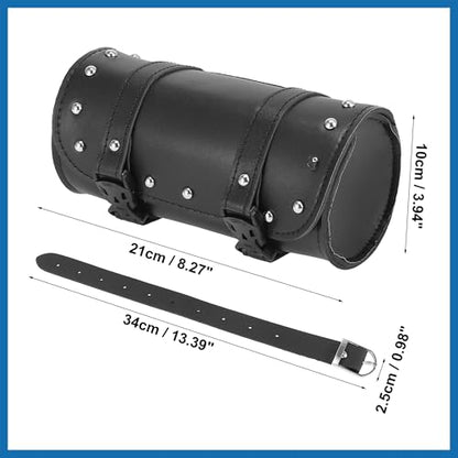 Universal Motorcycle Fork Handlebar Tool Bag Cycling Storage Pouch Bag Waterproof Faux Leather Black Item Replacement