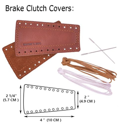 Leather Motorcycle Handlebar Grip Covers, No Fringe Brake Clutch Covers for HD Motorcycles - color: Brown: Handlebar + Lever Cover