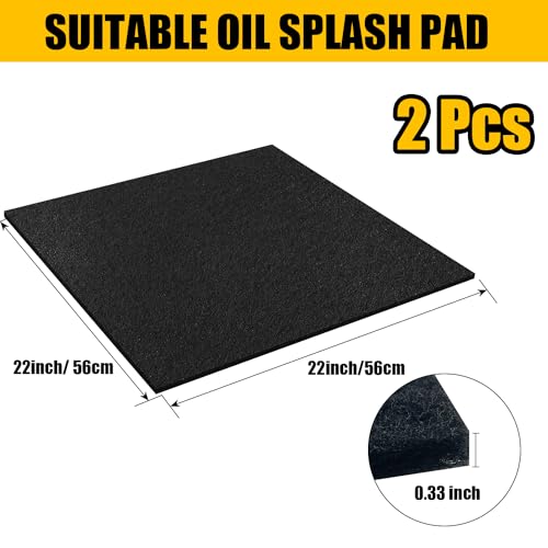 22'' Oil Drain Splash Pad, No-Splatter Square Mat Anti Splash Oil Change Pad for Car Changing Oil Transmission Drain Pan (2 Pack)