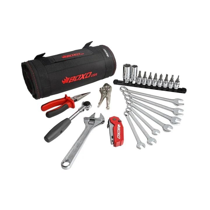 SR1 Performance Boxo USA 23-Piece Snowmobile Tool Roll - Metric & SAE Tools to Maintain Snow Mobile in Compact Organizer - size: 23-Piece Snowmobile