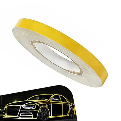 Car Reflective Strip Sticker, 0.39" x 16.4ft Cuttable Reflective Warning Body Tape, Self-Adhesive Night Visibility Rim Strip Decal, Universal for Most Cars, Motorcycles, Bikes (Yellow) - color: Yellow
