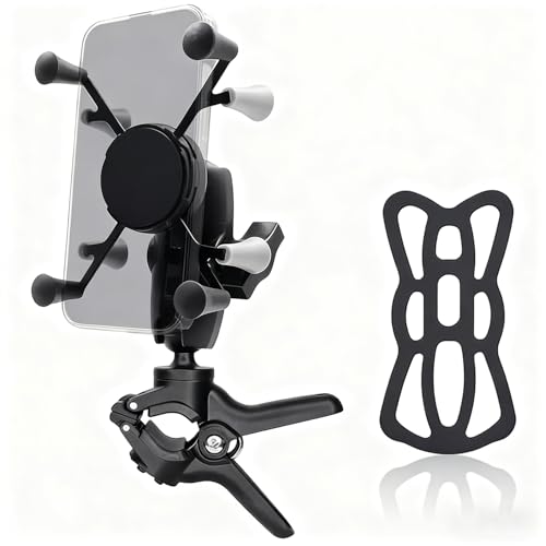 Strg Phone Mount with Clamp Base for Rails 0.85 to 1.55" in Diameter, Universal Handlebar & Rail Phone Mount for Motorcycles, Bikes, Kayaks & Bars - size: Clamp Base for 22 to 40mm Rails
