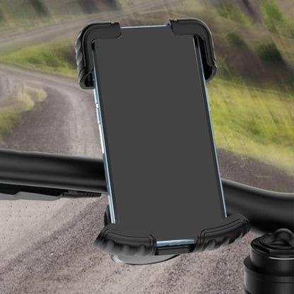 BESPORTBLE Anti-Shake Bike Phone Holder Mount for Bicycle and Motorcycle, Vibration Dampening Handlebar Cell Phone Support, Black, Fits 1.8-2.8cm Tubes, Suitable for Navigation and Scooter