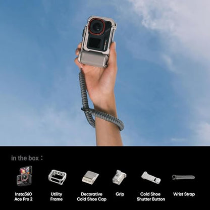 Insta360 Ace Pro 2 Xplorer Bundle Dual Battery- 8K Waterproof Action Camera Co-Engineered with Leica, 1/1.3" Sensor, Dual AI Chip, Leading Low Light, Superior Audio, Flip Screen & AI Editing for Vlogs