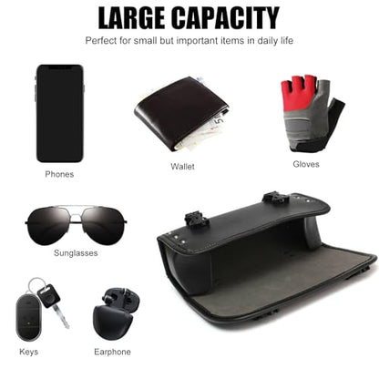 Shkalacar Universal Motorcycle Tool Bag, Fork Bag Saddlebag with Adjustable Straps, Compatible with Honda Kawasaki Suzuki Yamaha - color: Black