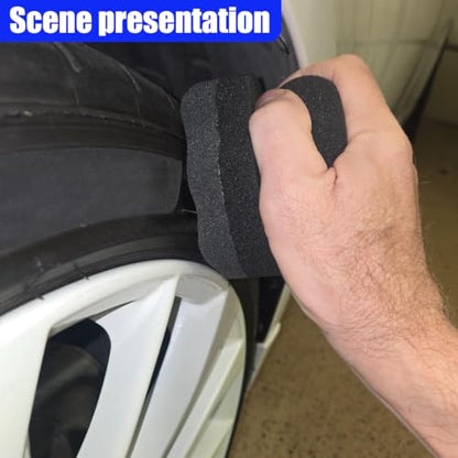 Tire Shine Applicator Pad, Reusable Hex Grip Tire Dressing Applicator, Wave Contoured Tire Polishing Sponge Pads, Car Detailing Cleaning Accessories for Most Vehicles (2PCS) - size: 2PCS