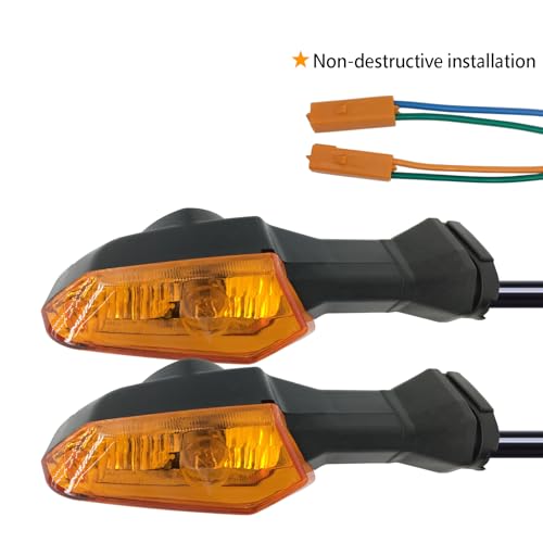 Motorcycle Turn Signal Indicator Light Blinker Blub Lamp Compatible With KAWASAKI Z250 Z300 Z750 Z800 Z1000 Versys 650/1000 For Ninja 250 300 400 650 ER-6F ER-6N (Amber) - color: Amber