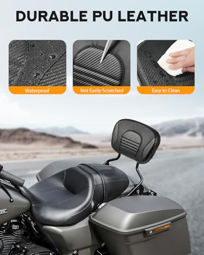 PBYMT Passenger Backrest Sissy Bar, Detachable Rear Backrest, Quick Release Sissy Bar Fit for Harley Davidson Touring Street Glide Road Glide Road King Electra Glide 2009-2024 (Black)