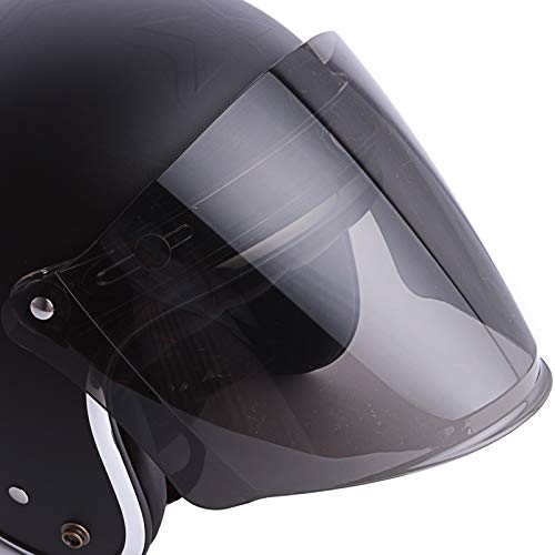 Universal 3 Snap-Button Visor for Open Face Motorcycle Helmet Wind Shield Flip Up Down (Smoke) - color: Smoke