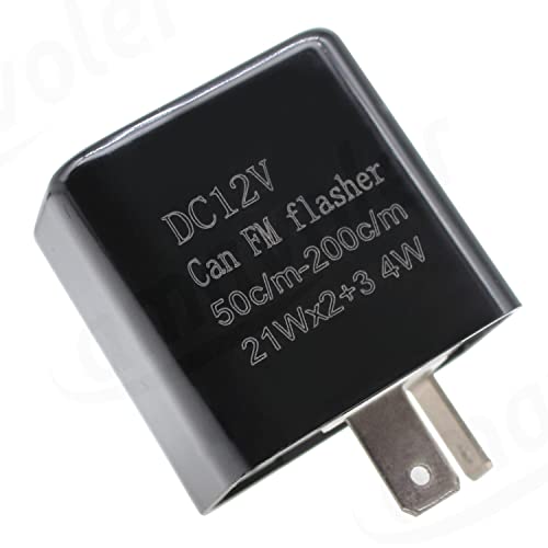 12V 2Pin Flasher Relay Speed Adjustable Indicators LED Light Flasher for Motorcycle LED Indicators Turn Signal Light (Black-1pcs) - color: Black-1pcs