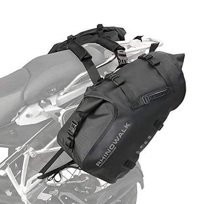 Rhinowalk Motorcycle Saddle Bags Waterproof Motorbike Panniers Motor Side Bag 48L (24L*2) Powersports Saddle Bag for Most Motorcycles Black, 1 Pair - size: 48L