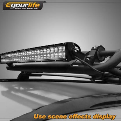 Universal Light Bar Mounting Brackets - Side Mount Base for Dual Row LED Straight & Curved Lightbars, Anti-Vibration Rubber Pad Included, Off-Road Truck UTV Roof Ditch Light Hardware (2-Pack)