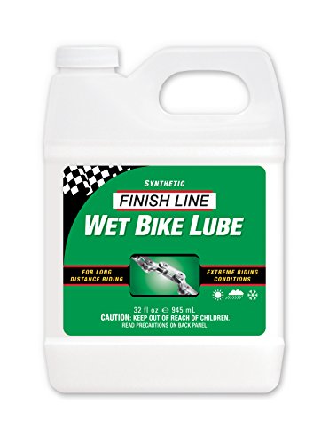 Finish Line Wet Bicycle Chain Lube – Long-Lasting Wet Style Lubricant for Road, Mountain, and Gravel Bikes – Reduces Friction and Repels Water- Shop Size – 32oz Bottle - size: 32-Ounce