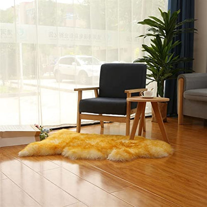 Real Genuine Sheepskin Rug Natural Fur Rug Sheep Skin Rugs Full Sheepskin Rugs Authentic Sheep Skin Throw Lambskin Seat Covers for Chairs Wool Seat Pad Cushion (2.3X3.28 ft) - color: 6