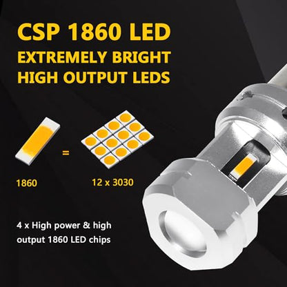 PHINLION 3600 Lumens 1156 7506 Amber LED Turn Signal Light Bulbs Super Bright P21W 1141 2396 7506 LED Bulb for Car Truck Motorcycle RV Blinker Lights, Amber Yellow - color: Amber Yellow
