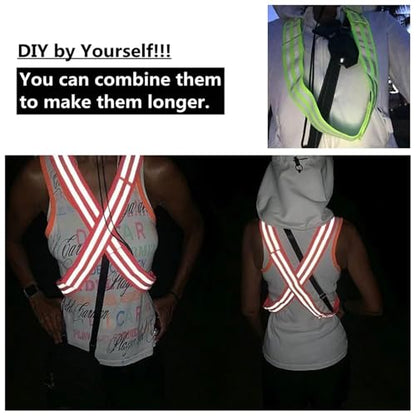 26pcs Reflective Bands Elastic Armband Wristband Ankle Leg Straps Kids Safety Reflector Tape Straps for Night Jogging Biking Running - color: Black