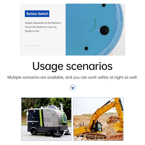 Marhynchus Traffic Emergency Light, Portable LED Strobe Beacon with Magnetized Roof Mount and Hook IP67 Water Proof for Car Motorcycle Truck Roadside Emergencies (Blue White) - color: Blue White