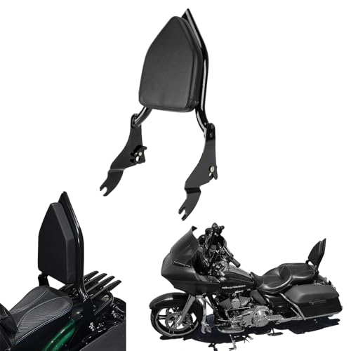 Sissy Bar, PSLER Motorcycle Detachable Backrest Passenger Purpose Seat Back Pad Cushion Adjustable Freely Removable for Touring Street Glide Electra Glide Road Glide Road King 2009-2025