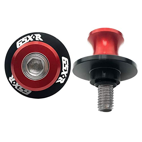 8MM M8 X 1.5 Motorcycle Swing arm Sliders Spools CNC Aluninum Swing Arm Stand Screws 2PCS for Suzuki GSX-R 600 GSX-R 750 GSX-R 1000 (Red)