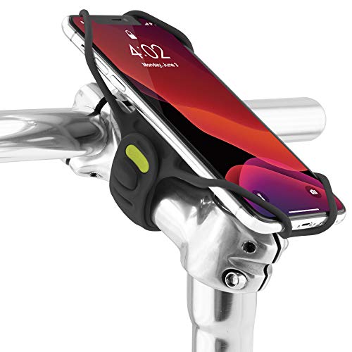 Bone Bike Tie Pro 3, Bike Cell Phone Mount for Stem, Scratch-Free Silicone Holder with Shock-Absorbing Design, Universal Cycling Phone Holder Compatible with Most Smartphones (Black - Stem) - color: Bike Tie Pro 3 - Black