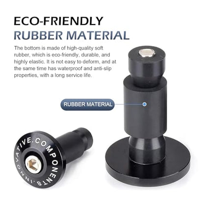 2PCS Motorcycle Bar End Plug Anti Vibration Silder Plug, 7/8" Alloy Shockproof Handlebar Cover, Personalized Motorcycle Handlebar Grip End Caps Decoration, for Most Dirt Bikes (Black)